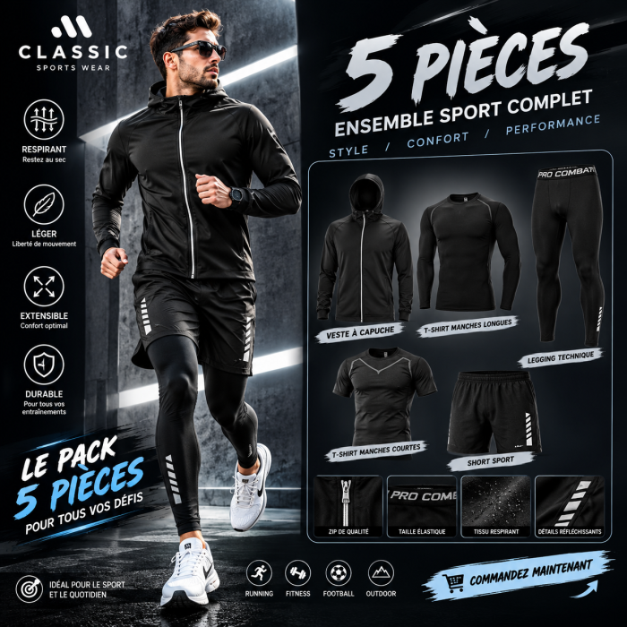 Pack Set Combo 5 Piece - Noir/Gris