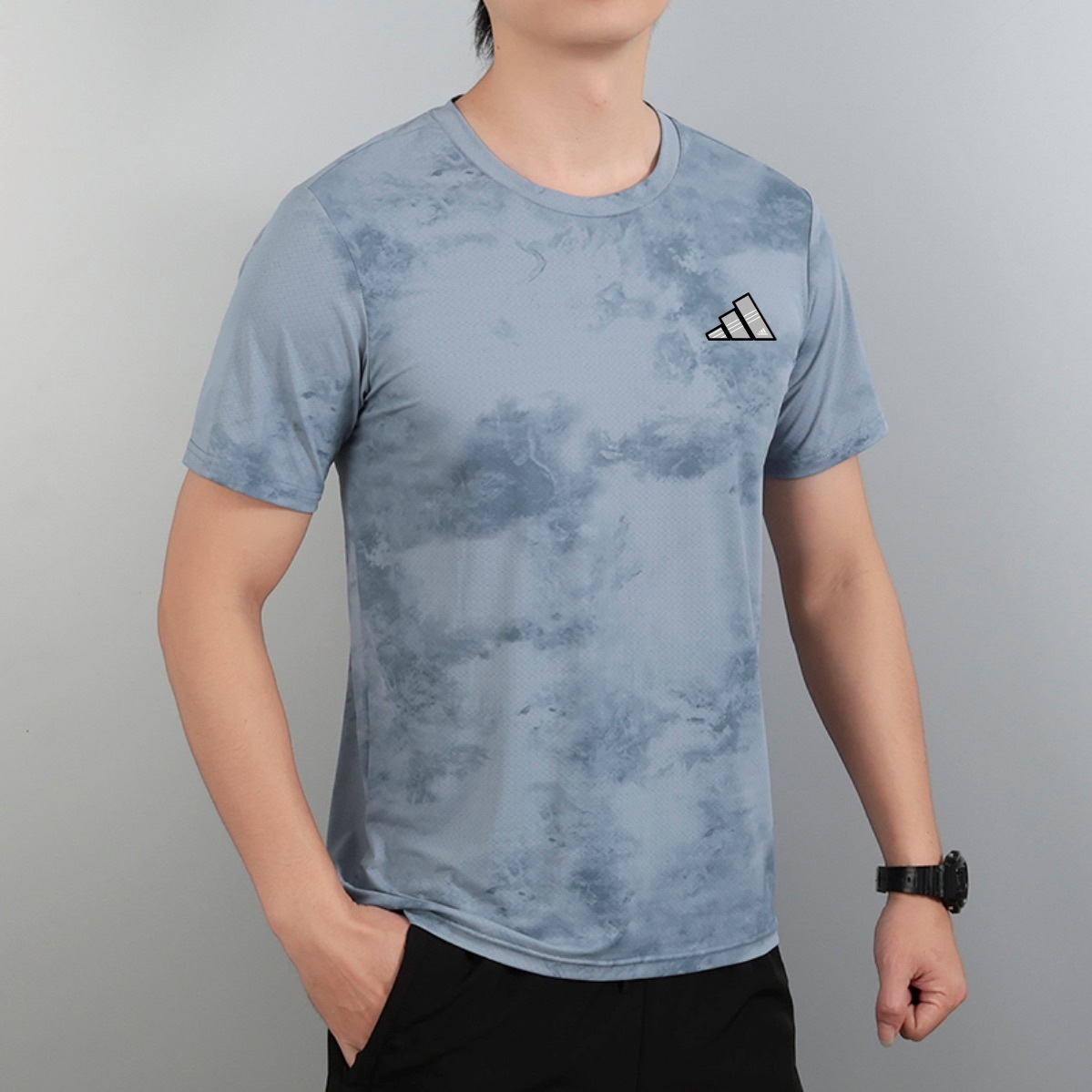 T-Shirt Adidas - Bleu Motif C12
