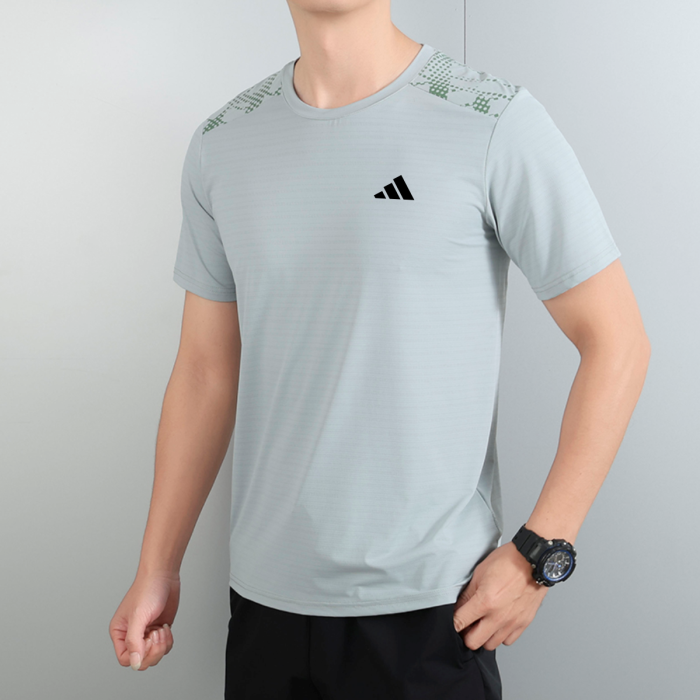T-Shirt Adidas – Bleu Motif épaule C 2
