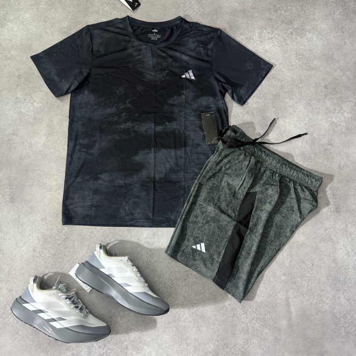 Ensemble Running Adidas - Noir/Vert