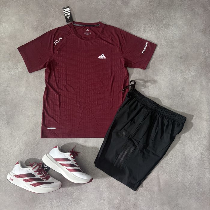 Ensemble Running Adidas - Rouge/Vert