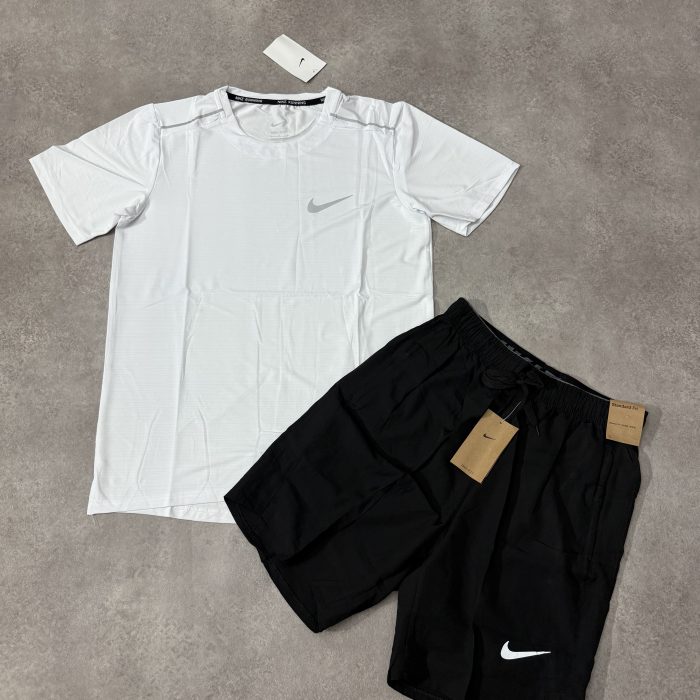 Ensemble Running Nike Miler - Blanc/Noir